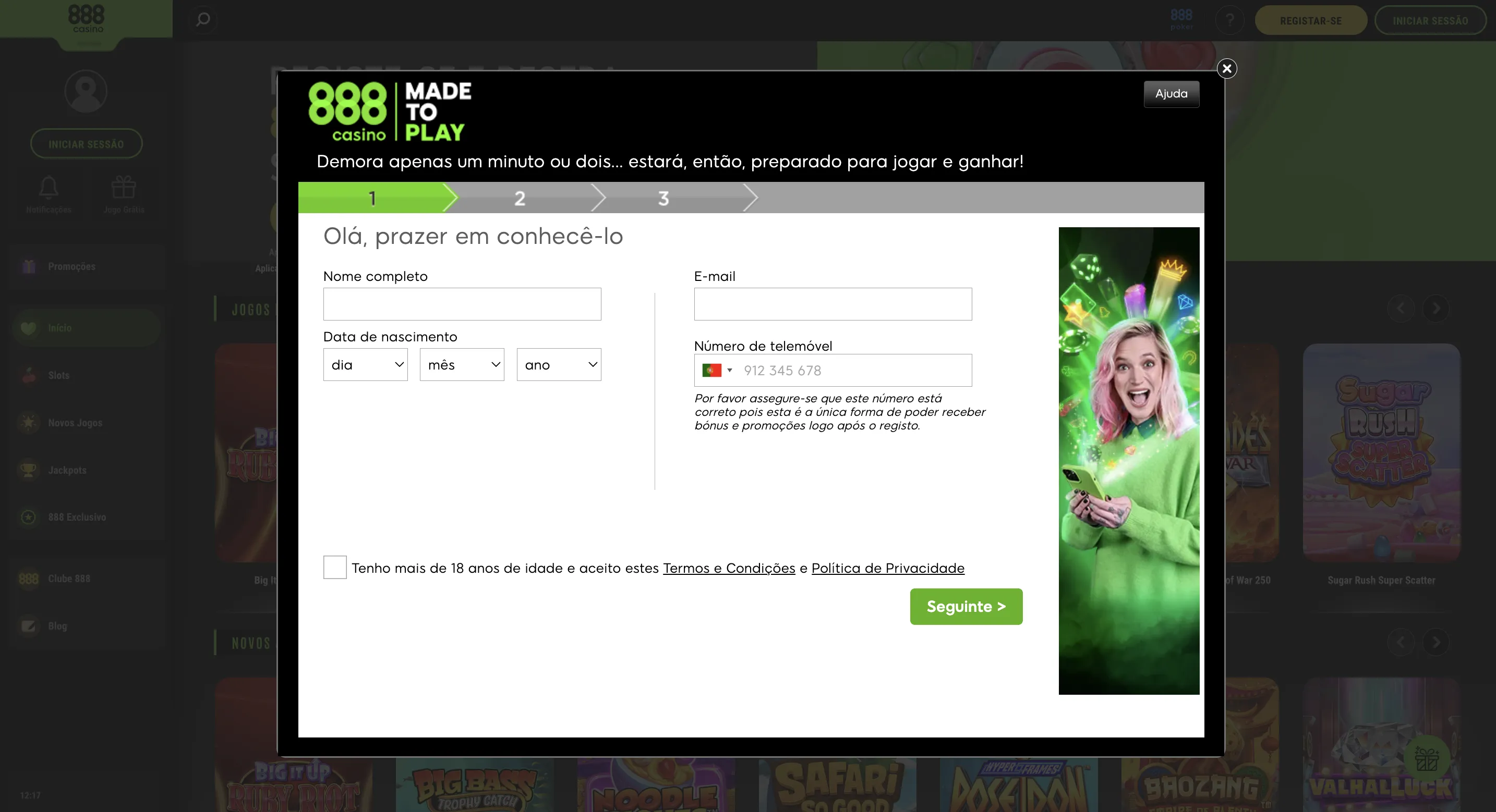 Passos para registo e verificação de identidade